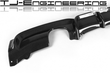 TJE Carbon Heckdiffusor passend für BMW 3er F30 F3, Auspuff links-rechts 335i