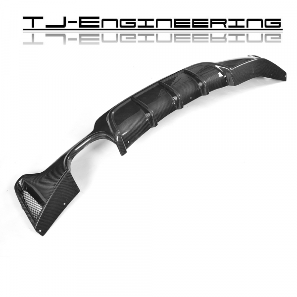 TJE Carbon Heckdiffusor passend für BMW 4er F32, F33, F36 - Auspuff links